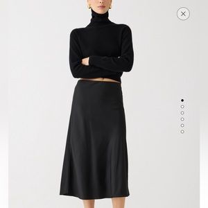 JCREW Gwyneth slip skirt M black